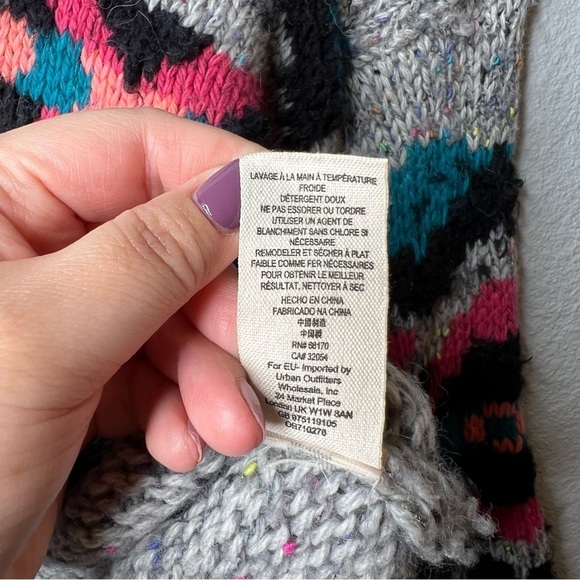 Free People Heart You Gray Wool Blend XOXO Women’s Chunky Cropped Sweater Sz S - Picture 7 of 11